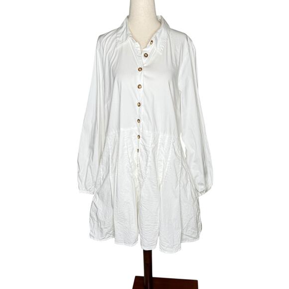Free People Marvelous Mia Long Sleeve Mini Dress in Ivory – Sz Med - Picture 5 of 9